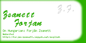 zsanett forjan business card