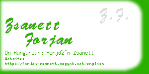 zsanett forjan business card